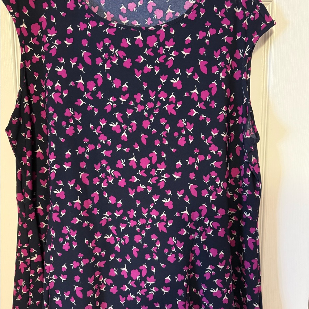 Roz & Ali Pink and Blue Sleeveless Blouse